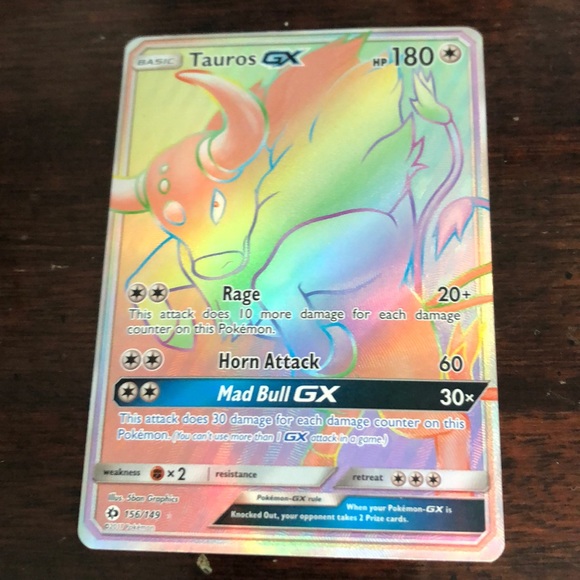 Pokemon | Other | Tauros Gx Secret Rainbow Rare 56149 | Poshmark